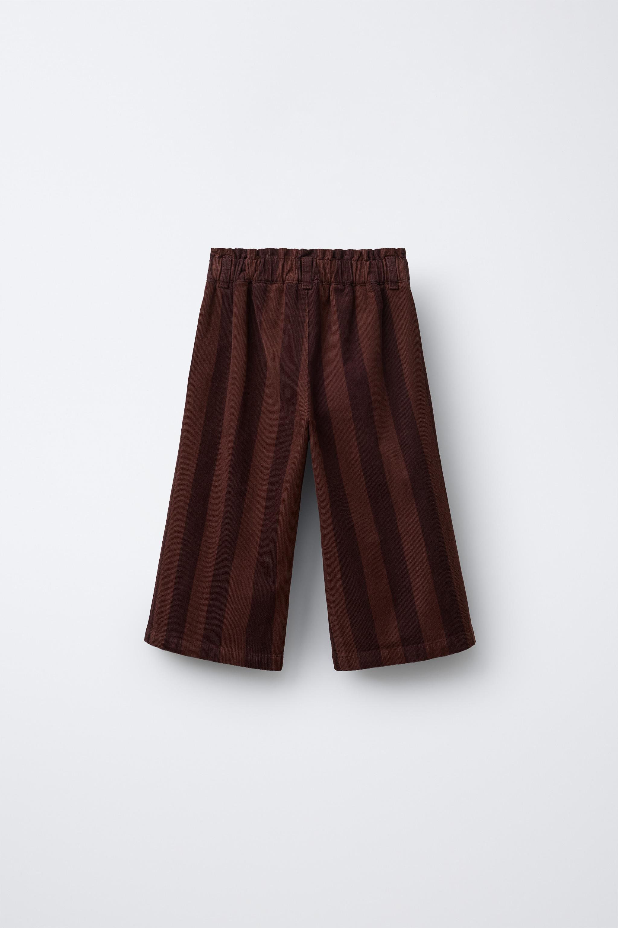 STRIPED FINE WALED CORDUROY PANTS